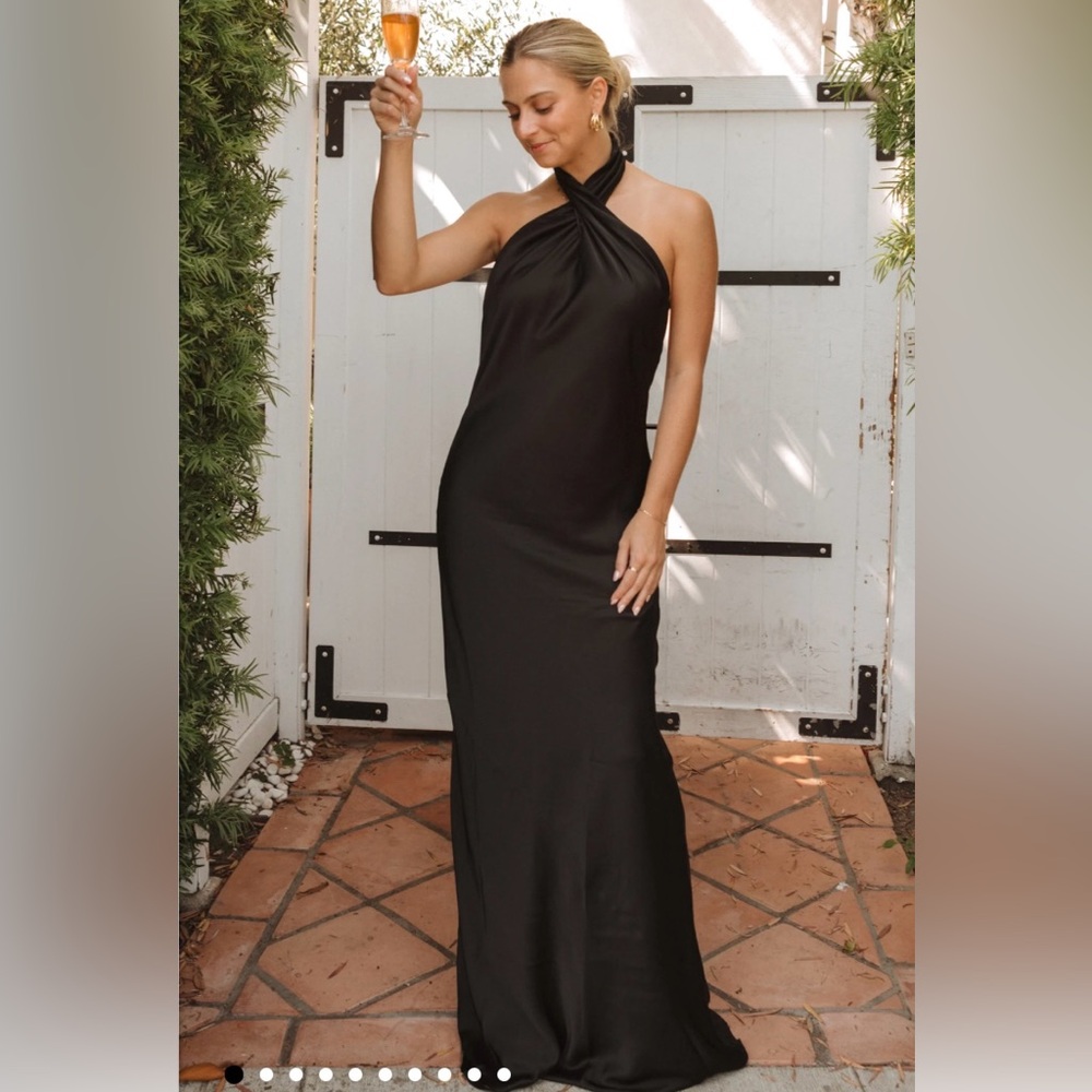 Show me your mumu Jasmine black halter dress size small